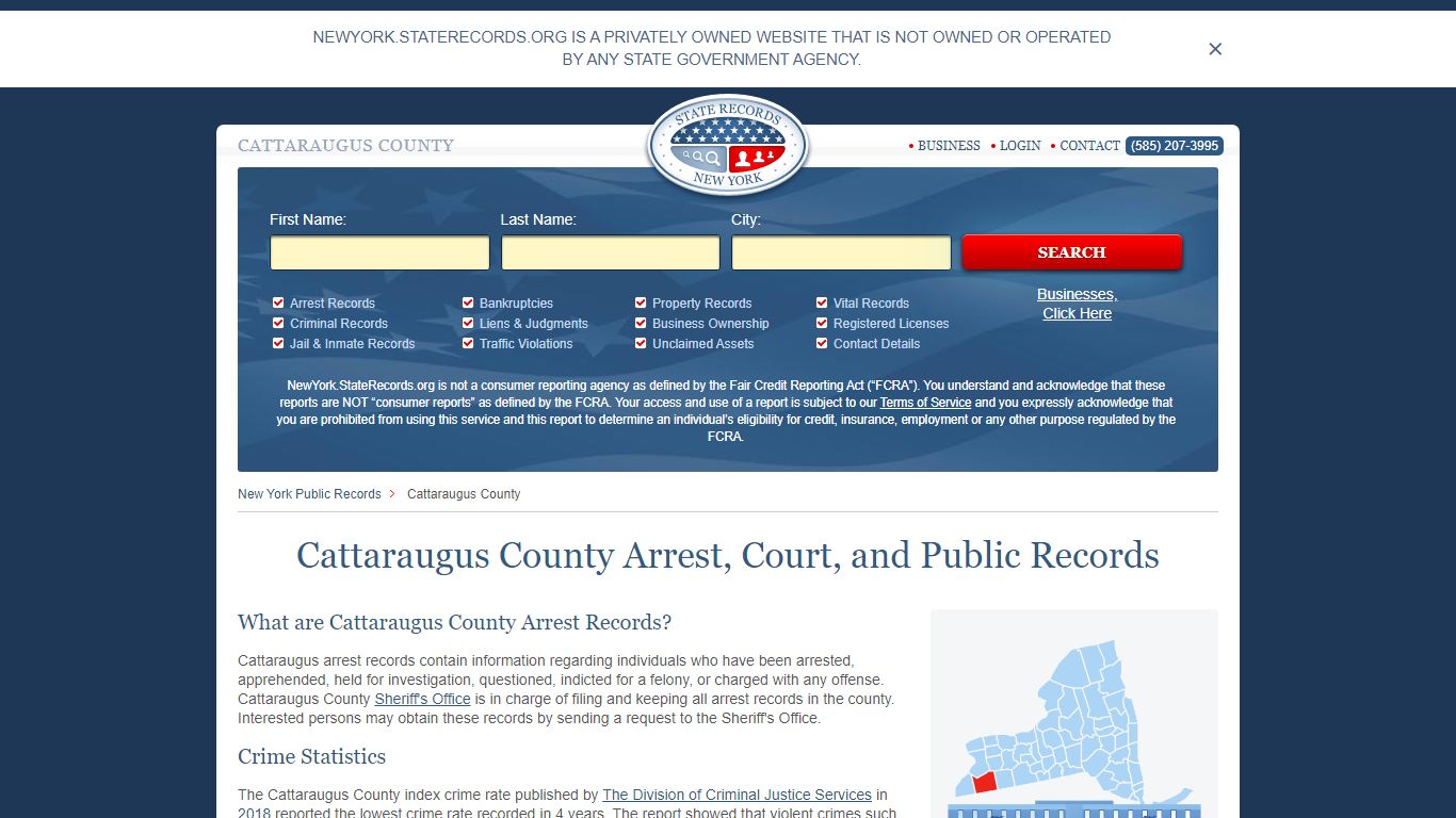 Cattaraugus County Arrest, Court, and Public Records