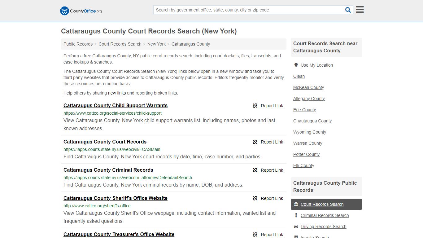 Cattaraugus County Court Records Search (New York) - County Office