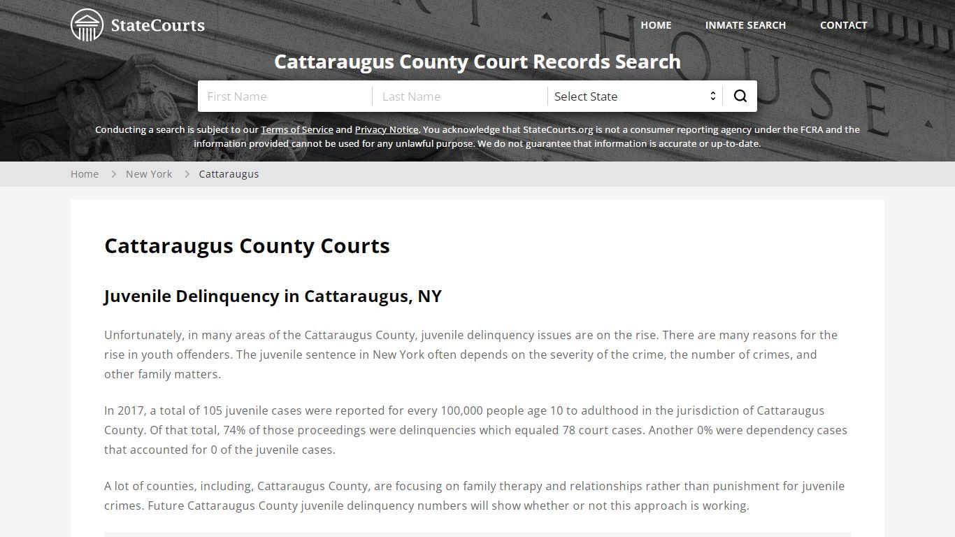 Cattaraugus County, NY Courts - Records & Cases - StateCourts