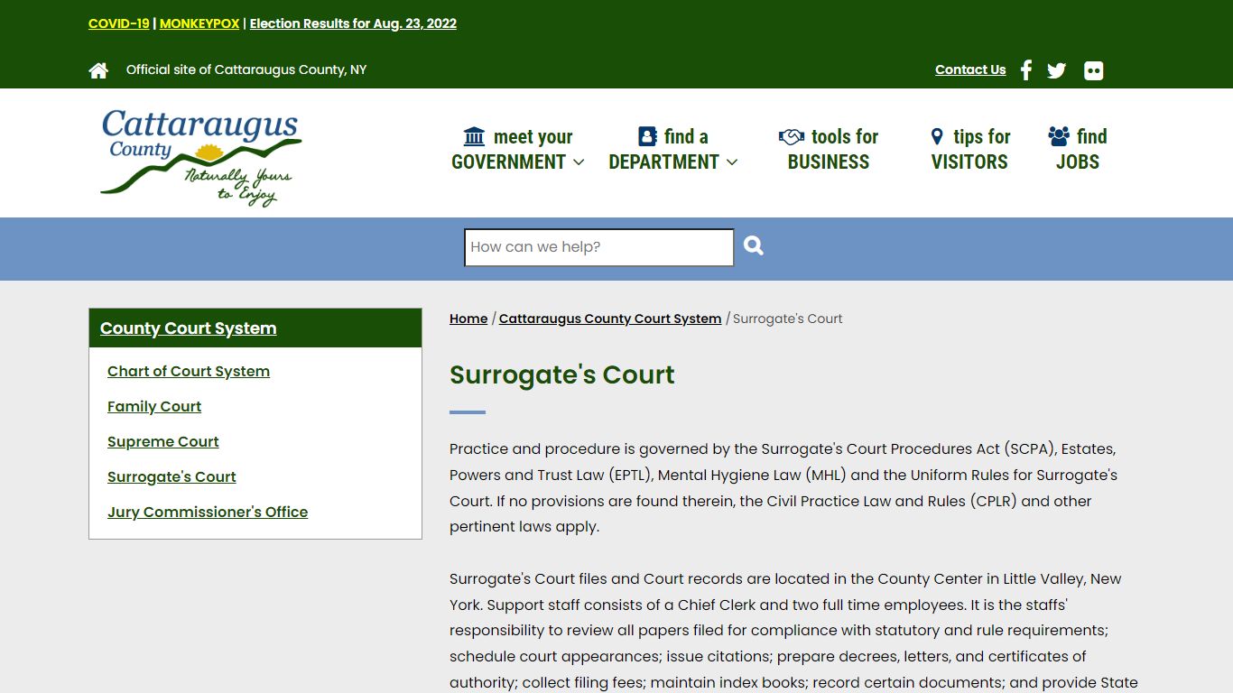 Surrogate's Court | Cattaraugus County Website - cattco.org